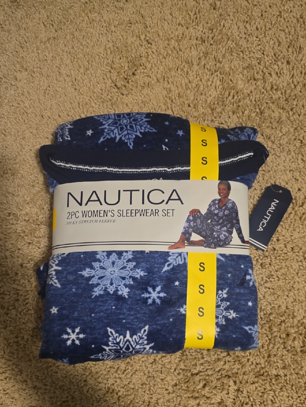 Nautica Women's Snowflake Pajama Set - Navy & White